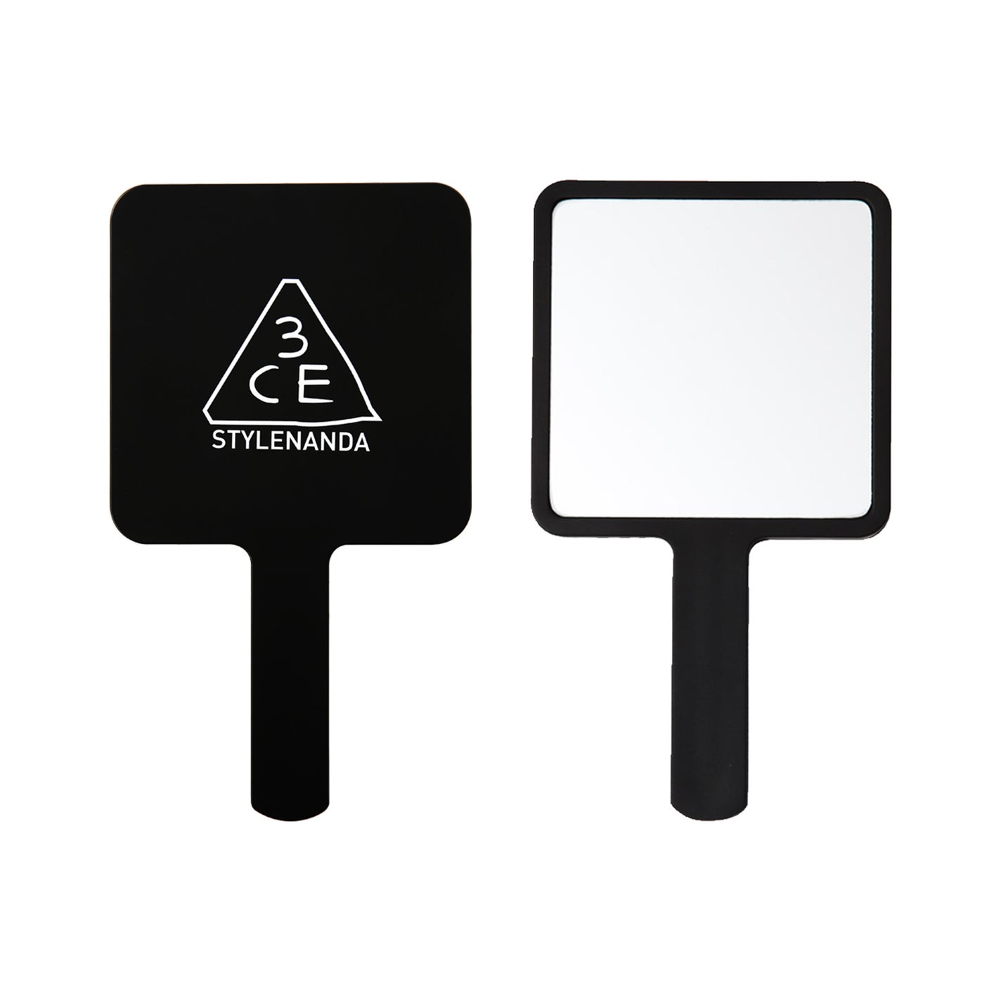 3CE スクエア ミニ ハンドミラー ブラック