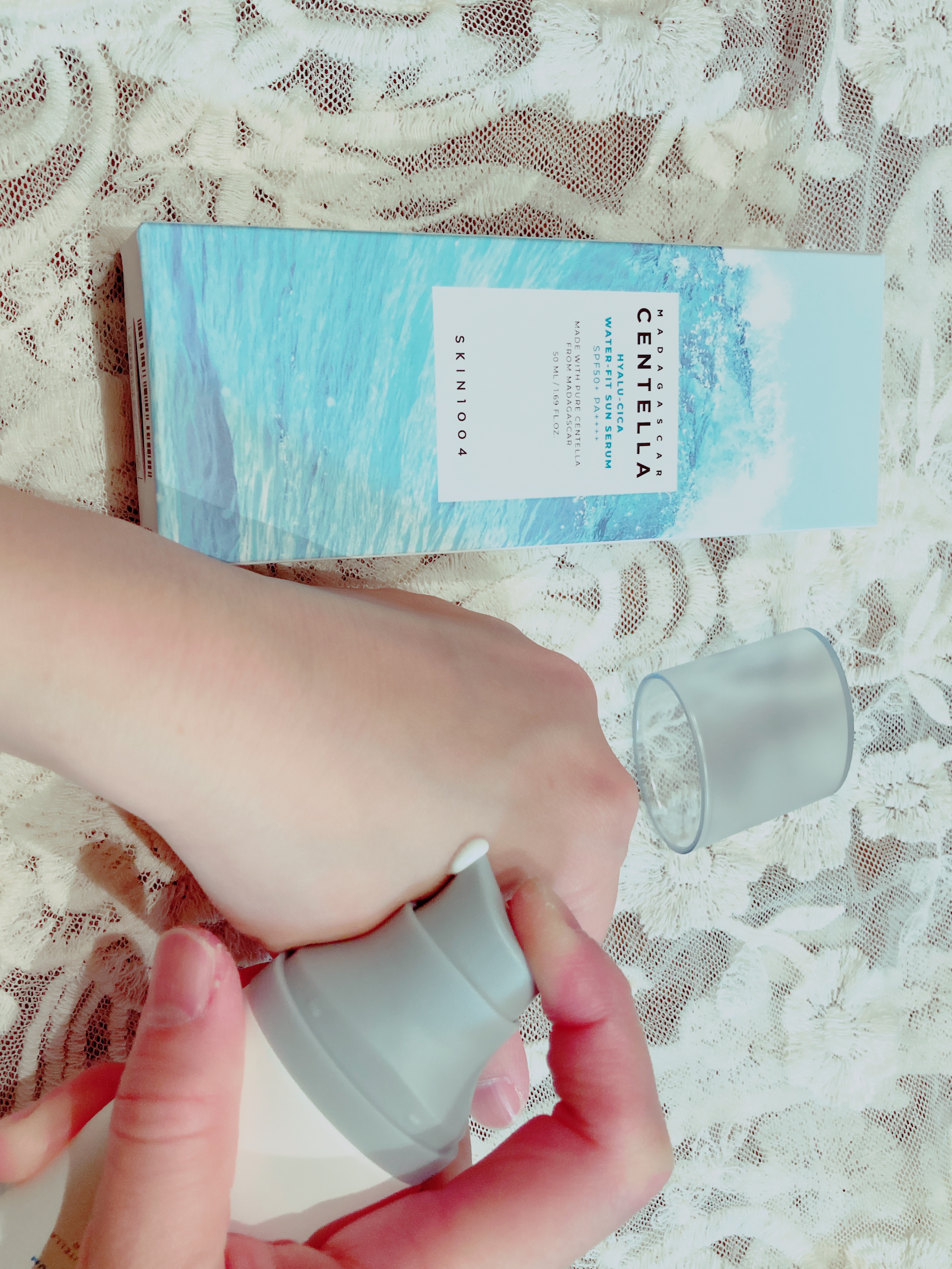 ヒアルーシカ ウォーターフィット サンセラム/SKIN1004/日焼け止めローションを使ったクチコミ（2枚目）