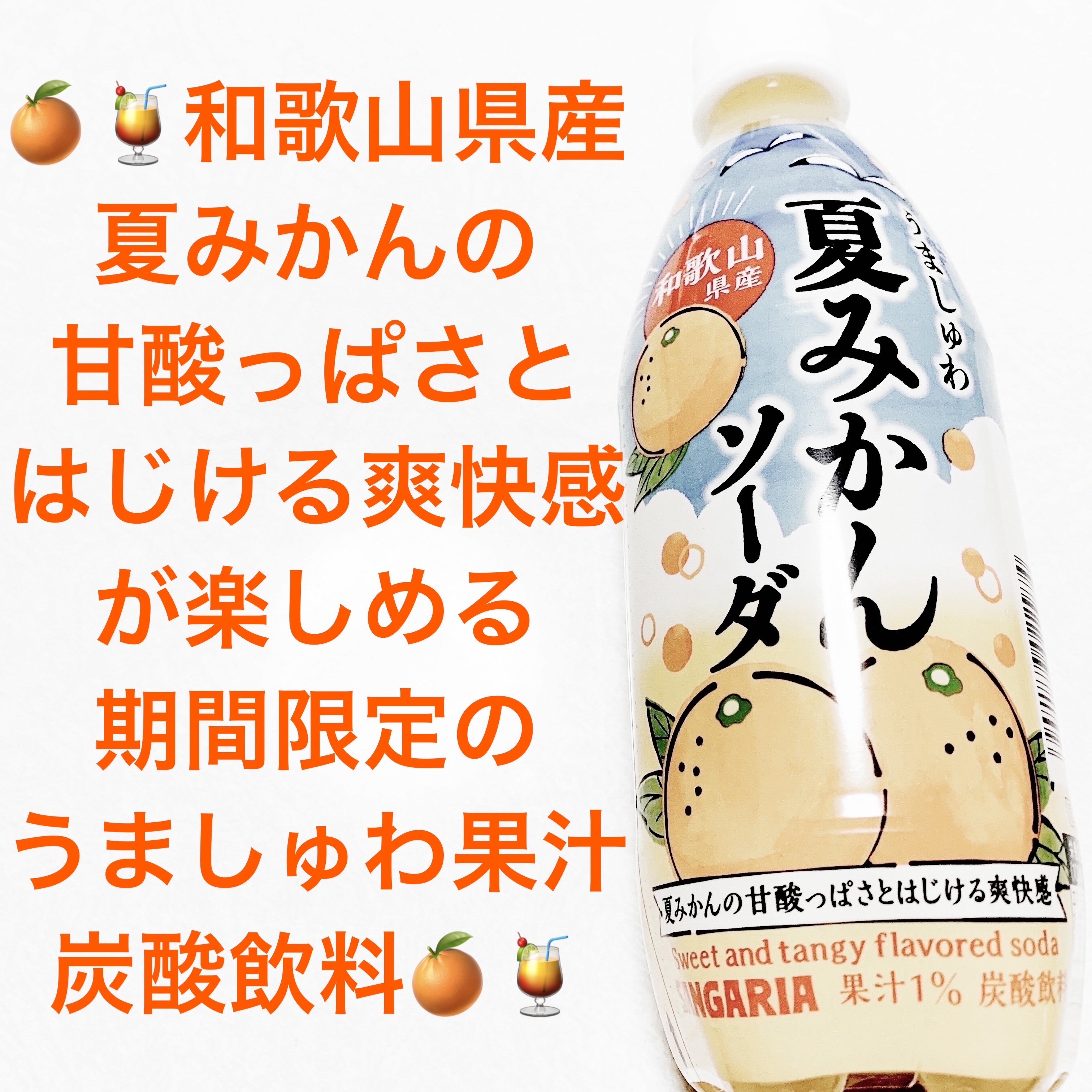 うましゅわ夏みかんソーダ/サンガリア/ドリンクを使ったクチコミ（1枚目）