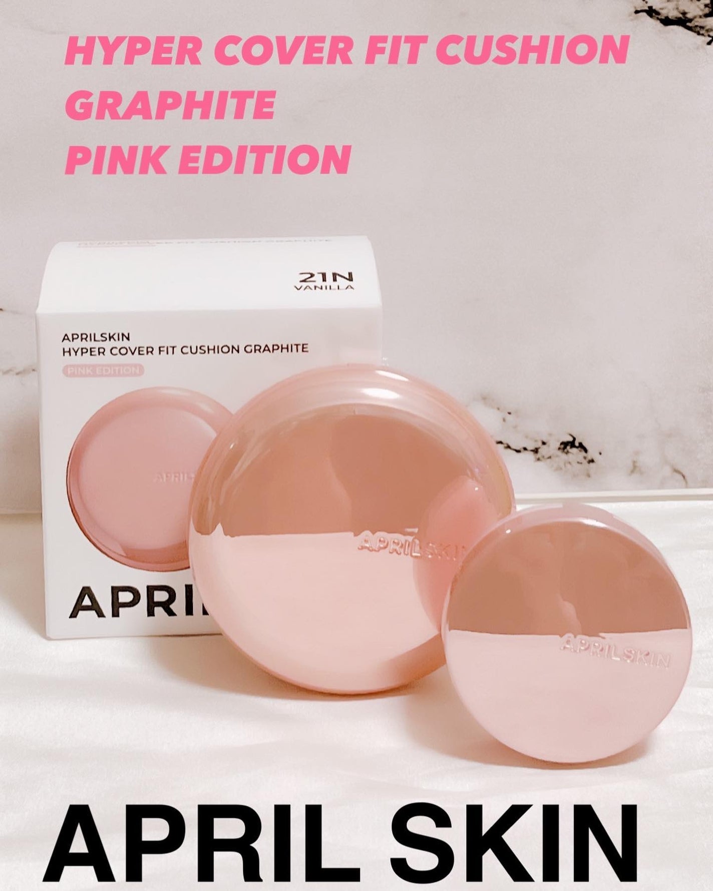 ハイパーカバーフィットクッション ピンク(桜エディション)/APRILSKIN/クッションファンデーションを使ったクチコミ(1枚目)