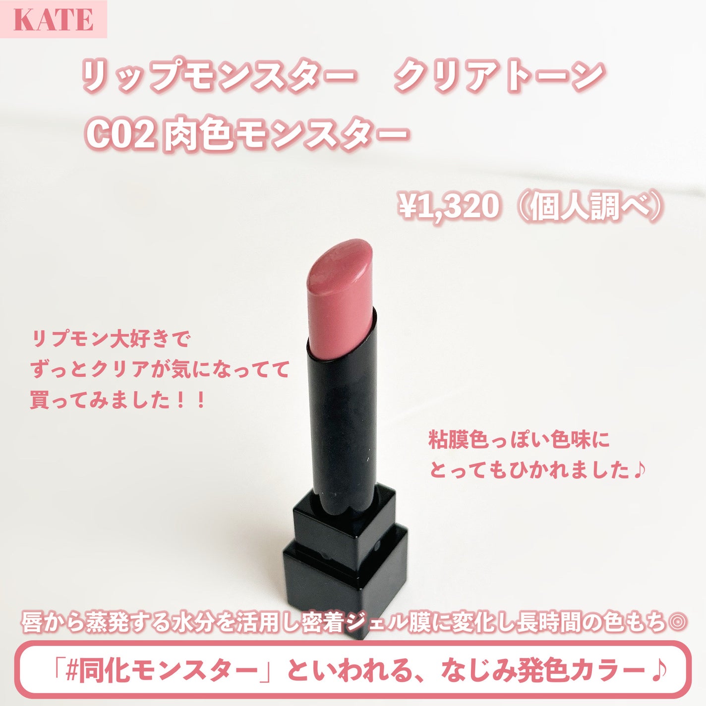 リップモンスター クリアトーン/KATE/口紅を使ったクチコミ(2枚目)
