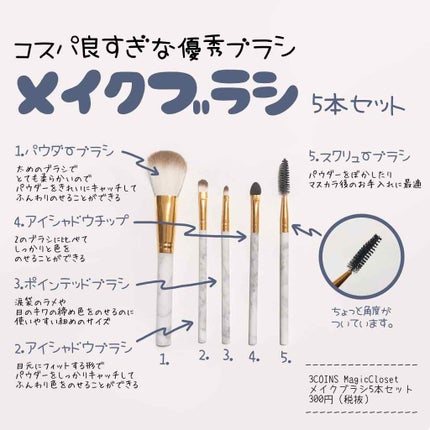 メイクブラシセット/3COINS/メイクブラシを使ったクチコミ(1枚目)