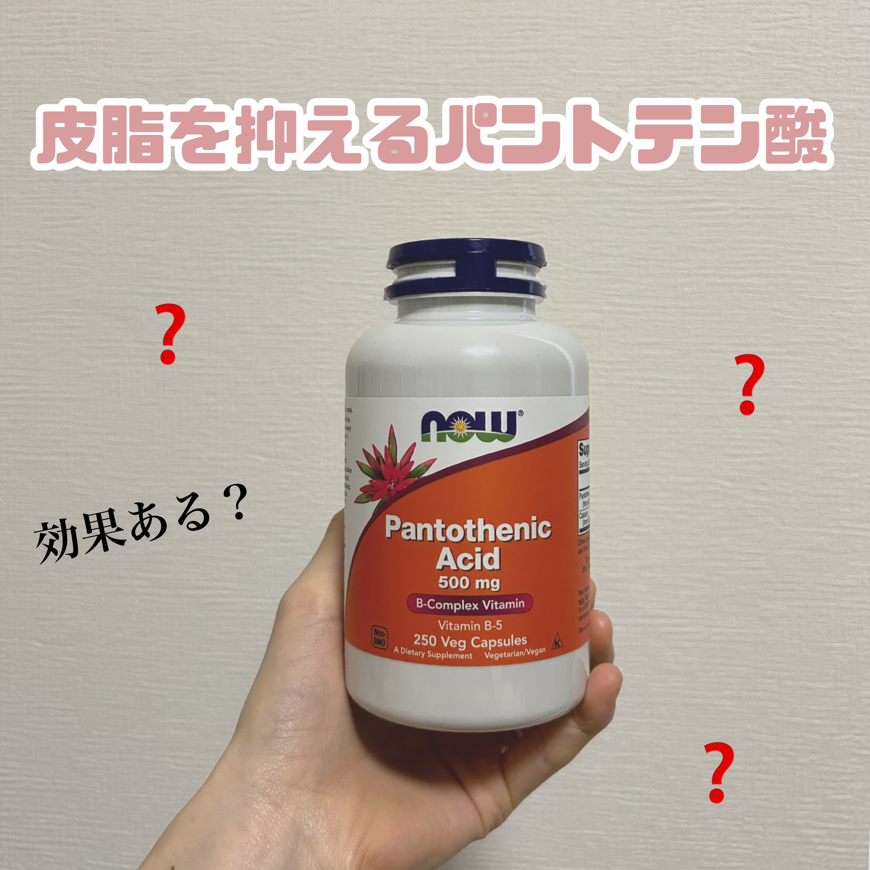 PantothenicAcid 500mg/Now Foods/健康サプリメントを使ったクチコミ（1枚目）