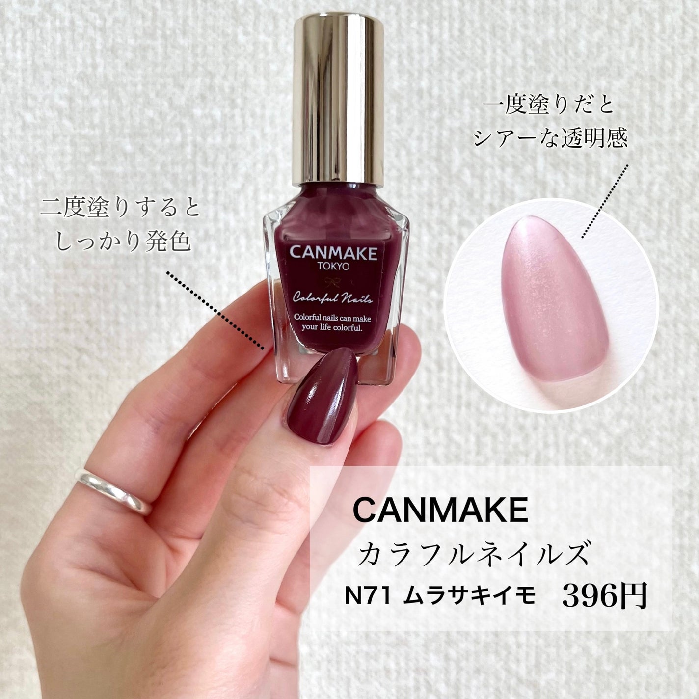 カラフルネイルズ/キャンメイク/マニキュアを使ったクチコミ(3枚目)