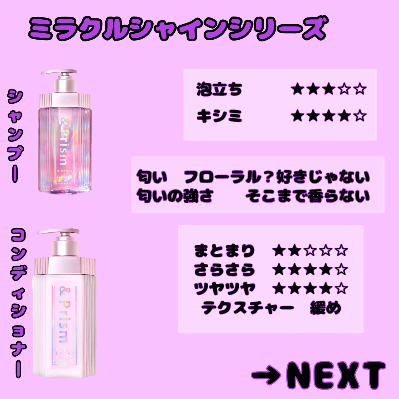ミラクル シャイン シャンプー/ヘアトリートメント/&Prism/市販シャンプーを使ったクチコミ（2枚目）