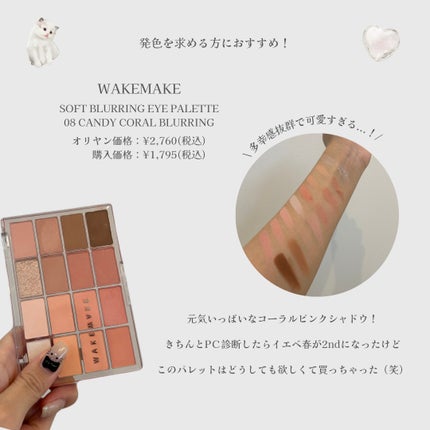 ソフトブラーリングアイパレット/wakemake/アイシャドウパレットを使ったクチコミ(4枚目)