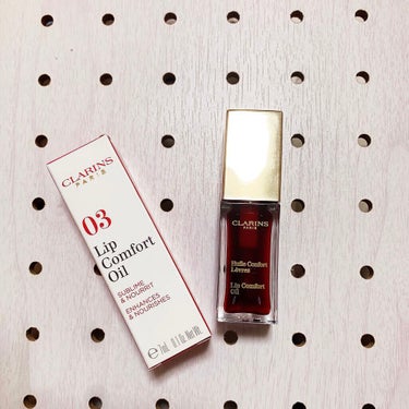 コンフォート リップオイル  03 red berry/CLARINS/リップグロスを使ったクチコミ（1枚目）