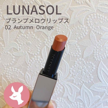 LUNASOL
プランプメロウリップス
02  Autumn Orange


⚫︎Wオイル処方
フレッシュバームオイル（高密着感、ツヤ、透明感）
ライトテクスチャーオイル（みずみずしい使用感）

⚫︎