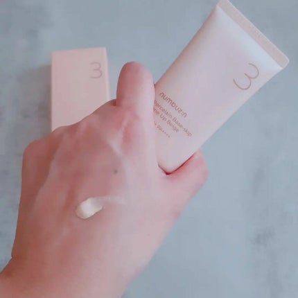 3番 ノーファンデ陶器肌トーンアップクリーム/numbuzin/化粧下地を使ったクチコミ(4枚目)