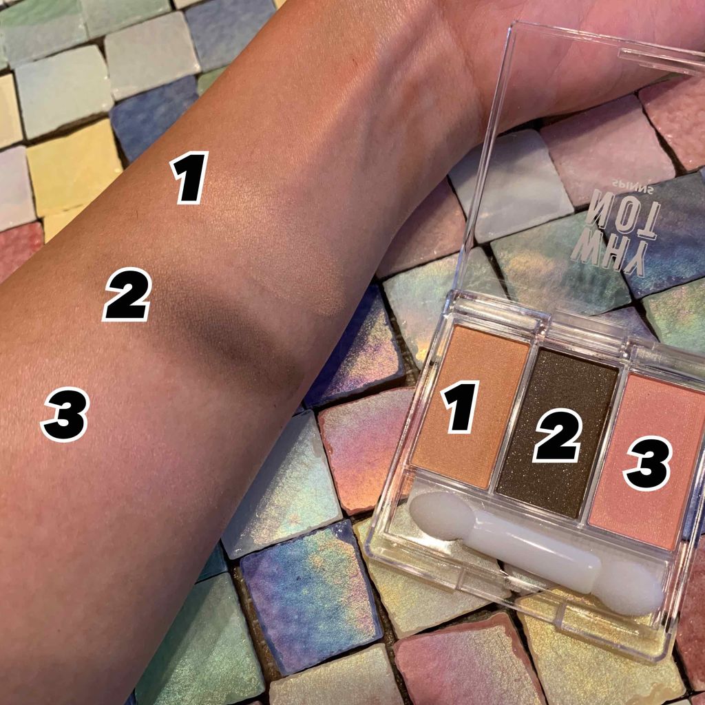 WHY NOT SPINNS 3色アイシャドウ/DAISO/アイシャドウパレットを使ったクチコミ（3枚目）