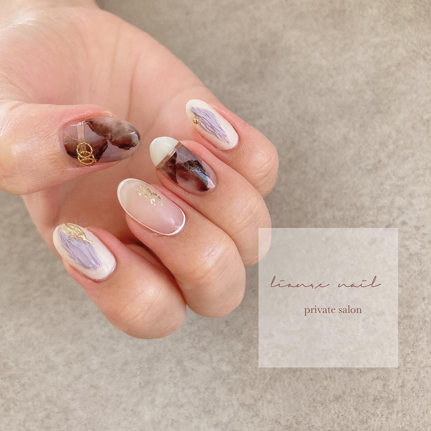 #リアンジェネイル,#柏ネイル,#ネイル,#ニュアンスネイル,#大人ニュアンスネイル,#秋ネイル,#シェルネイル,#ミラーネイルのネイルデザイン