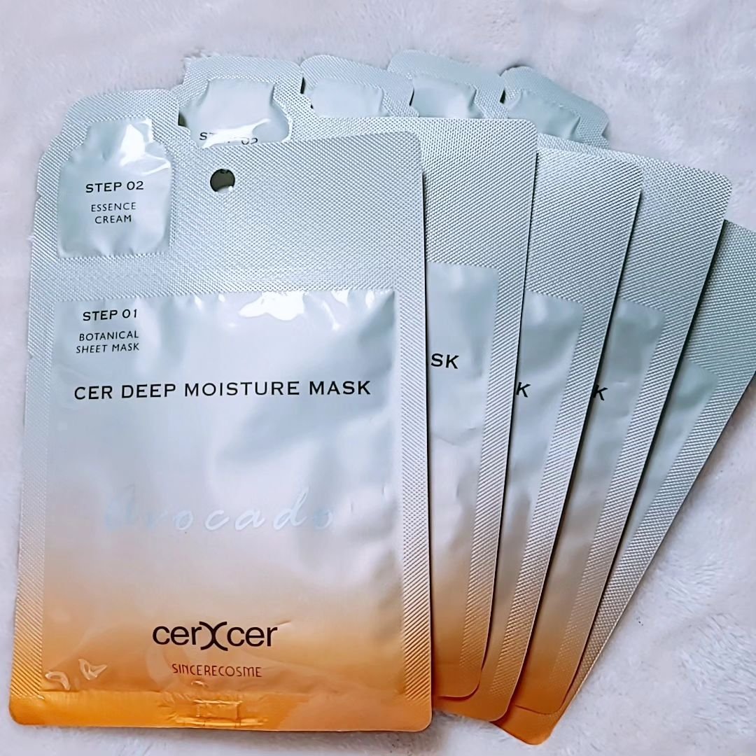 ディープモイスチャー マスク　(ケアクリーム付き) 5枚入（箱あり）/cerXcer/シートマスク・パックを使ったクチコミ（3枚目）