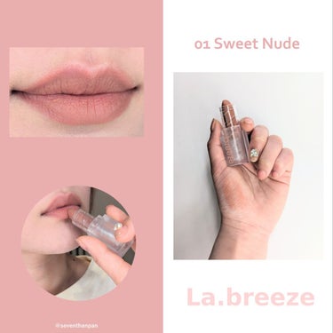 ゲットベターベルベットリップスティック 01 sweet nude/La.breeze/口紅を使ったクチコミ（2枚目）