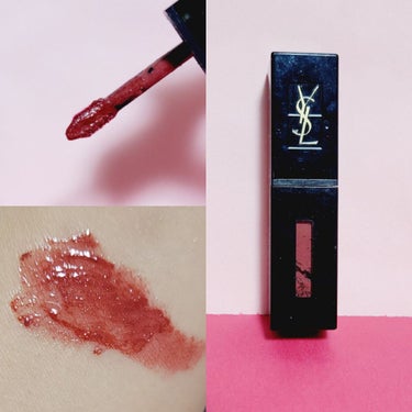 ルージュ ピュールクチュール ヴェルニ ヴィニルクリーム No.407 カーミンセッション/YVES SAINT LAURENT BEAUTE/口紅を使ったクチコミ（2枚目）