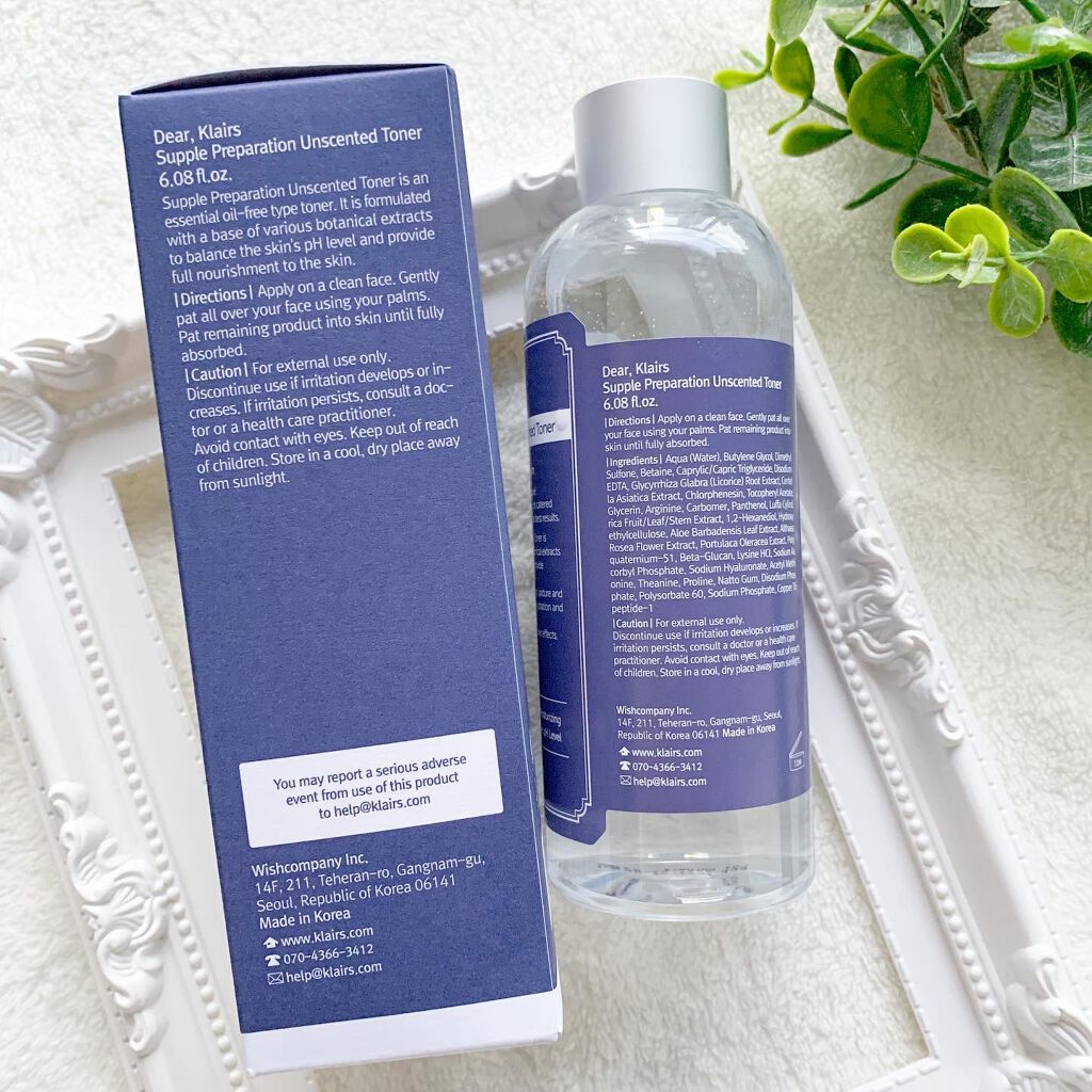 サプルプレパレーションアンセンテッドトナー(180ml)/Klairs/化粧水を使ったクチコミ（3枚目）