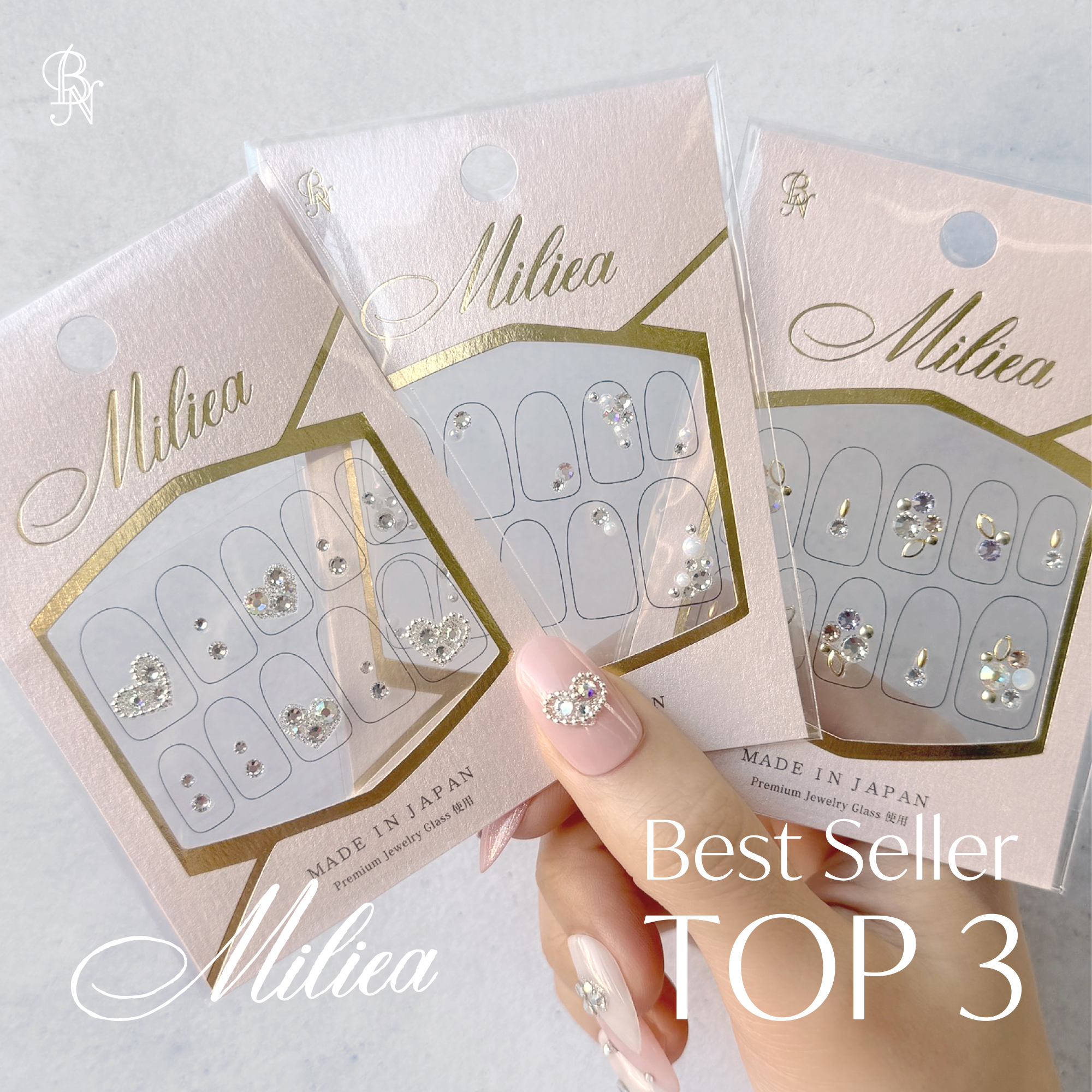 Miliea ミリア　ジュエリーストーンネイルシール　全16種類/ビー・エヌ/ネイルシールを使ったクチコミ（1枚目）