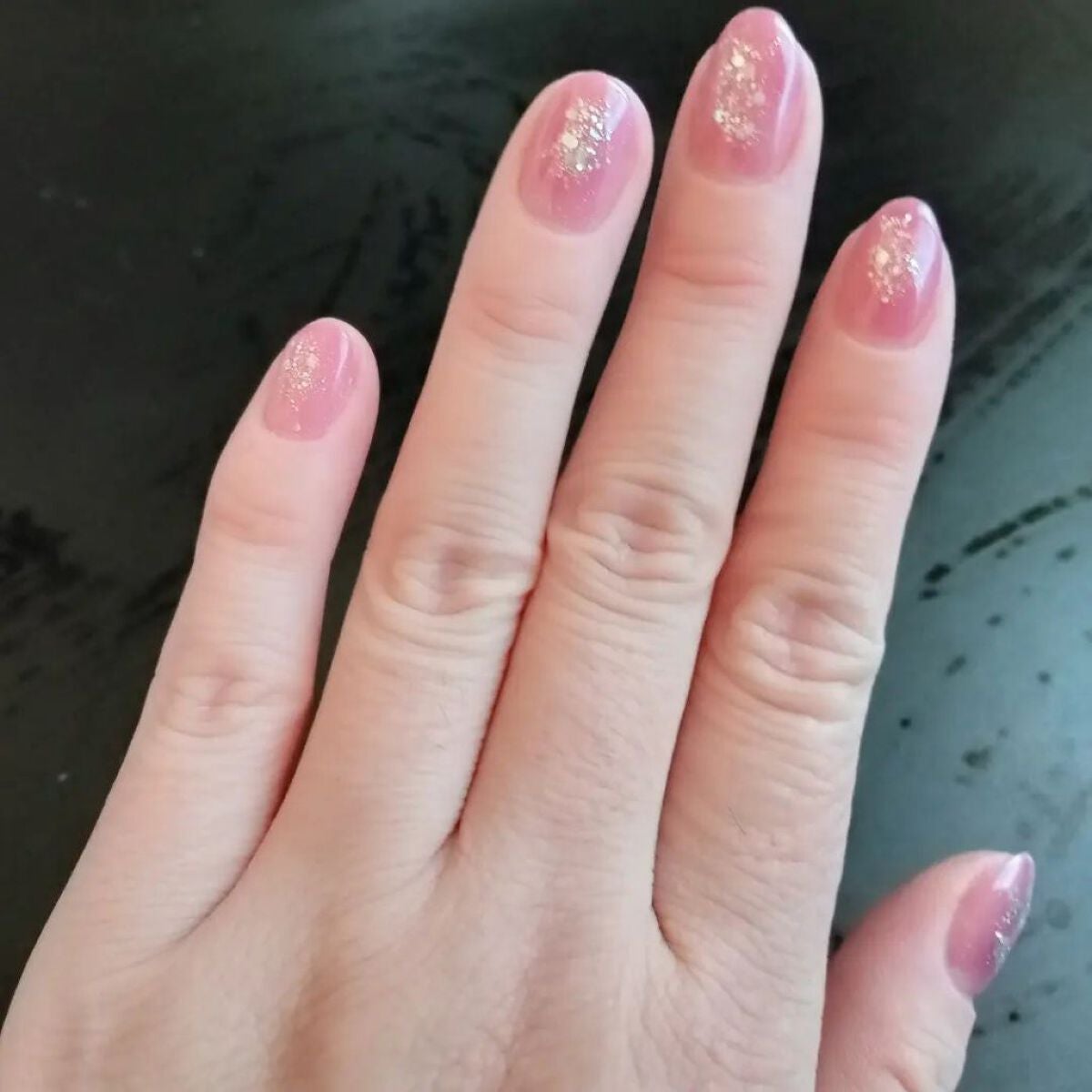 まっつん on LIPS 「前回だっけかな…#Seriaジェルネイル#プラムピンク#ラメ入..」(1枚目)