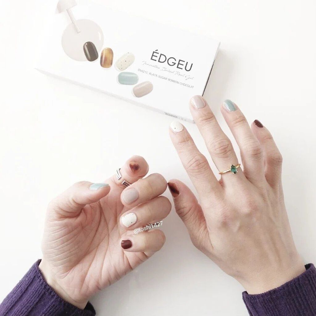 EDGEU ジェルネイルシール ENA212 BLACK SUGAR BONBON CHOCOLAT/EDGEU/ネイルシールを使ったクチコミ（1枚目）