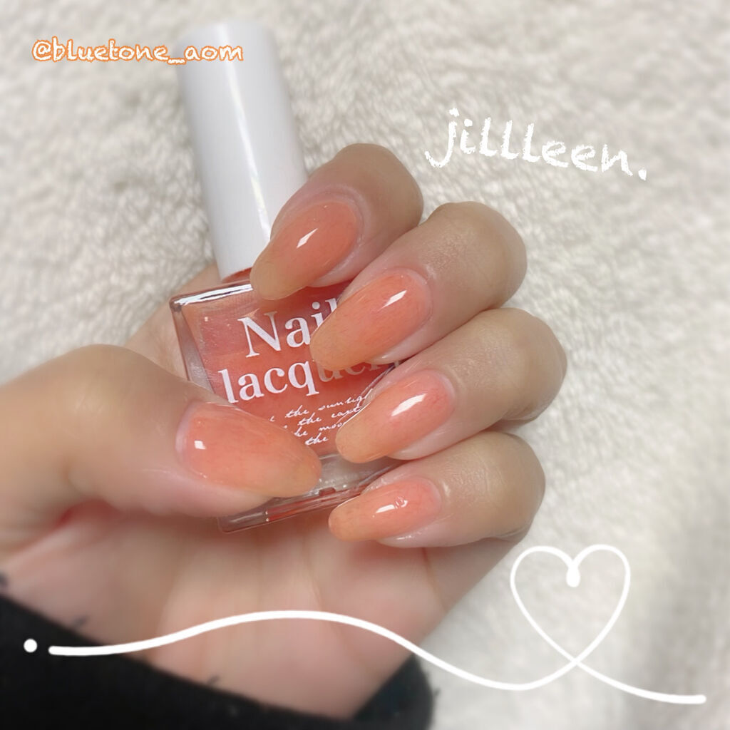 #ネイル,#セルフネイル,#ポリッシュネイル,#繊維ネイル,#桃ネイル,#さくらんぼネイル,#チェリーネイルのネイルデザイン