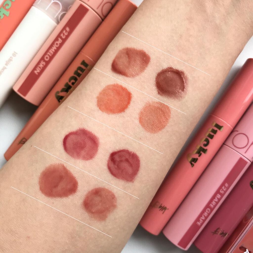 ジューシーラスティングティント/rom&nd/リップティントを使ったクチコミ（3枚目）