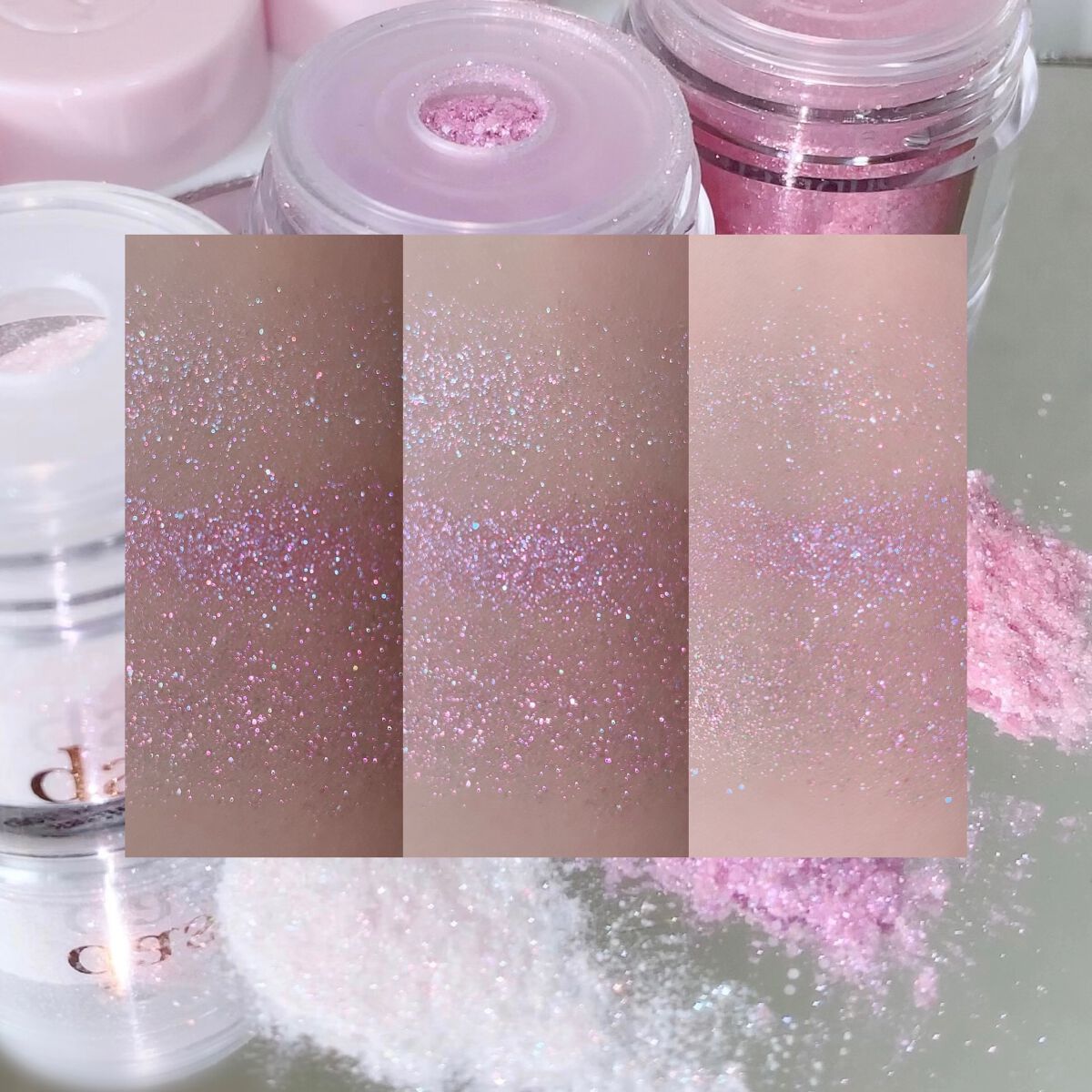 スターリットグリッターパウダー/dasique/グリッターを使ったクチコミ（3枚目）