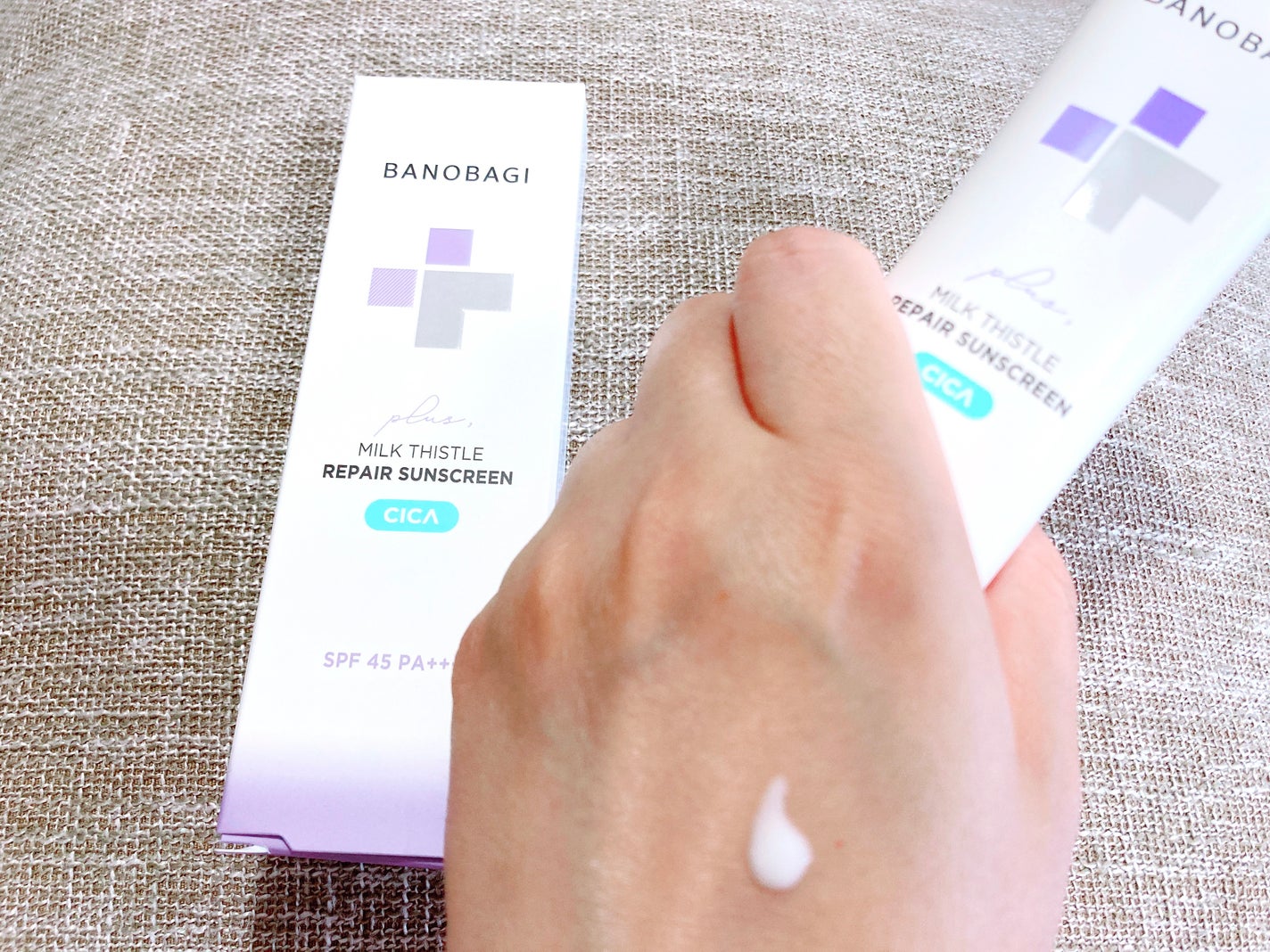 ミルクシスルリペアシカサンスクリーンプラス/BANOBAGI/日焼け止めミルクを使ったクチコミ(2枚目)