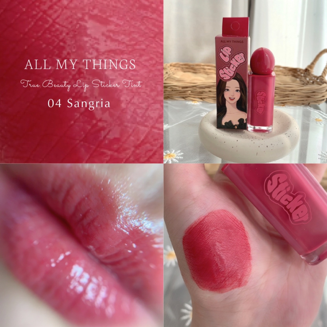 オールマイシングス リップスティッカーティント 【旧】04 サングリア(SANGRIA)/all my things/リップティントを使ったクチコミ（1枚目）