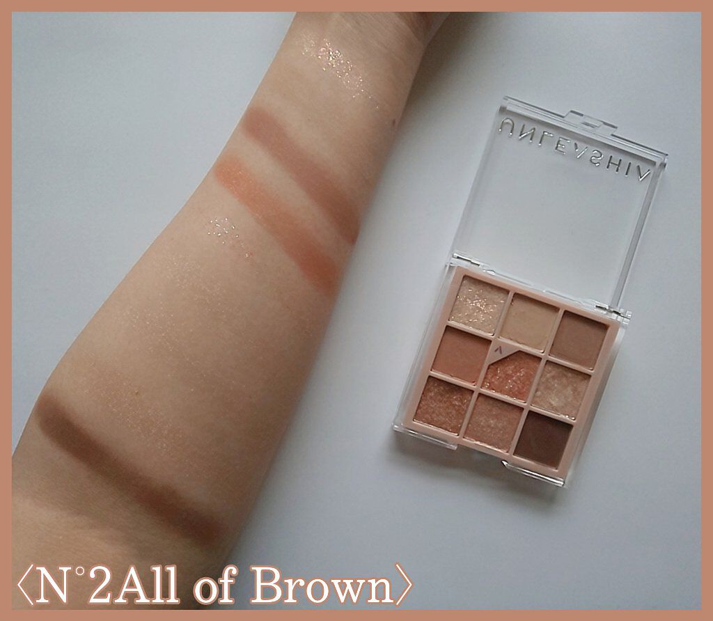 グリッターペディアアイパレット N°2オールオブブラウン/unleashia/アイシャドウパレットを使ったクチコミ（2枚目）