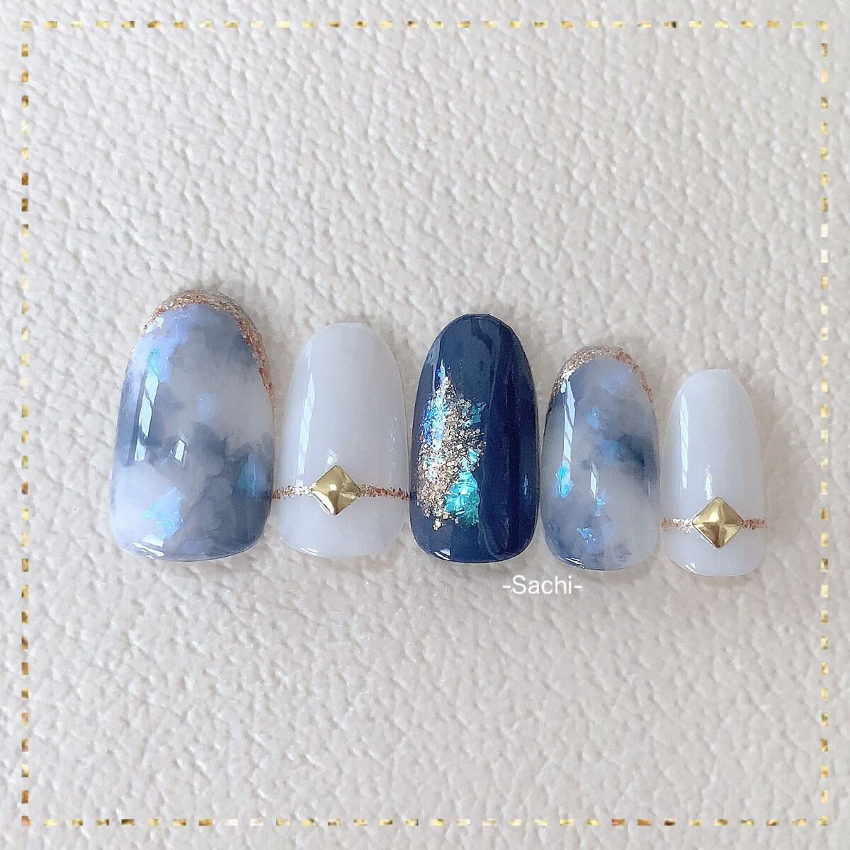 ♡タイダイとニットの大人ネイル♡ ネイルチップ　ハンドメイド ♡タイダイとニットの大人ネイル♡ ネイルチップ ハンドメイド