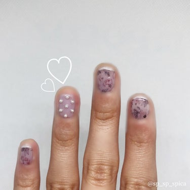 DAISO カラーブリオンのクチコミ「.*･新作キャンメイクネイル💅.ﾟ･*.



本日は新作ファンデーションカラーズを使ったプチ.....」（3枚目）