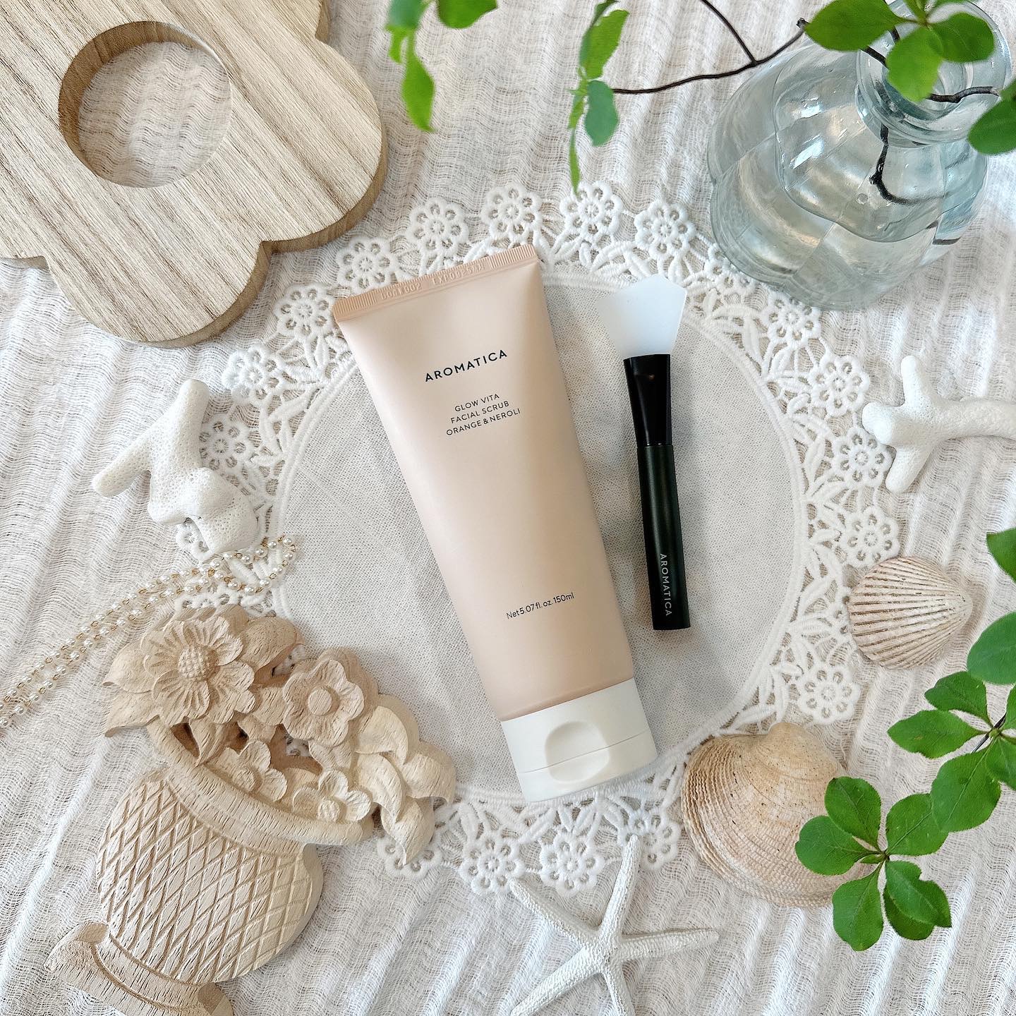 グロービタ フェイシャルスクラブ オレンジ＆ネロリ/AROMATICA/スクラブ・ゴマージュを使ったクチコミ（1枚目）