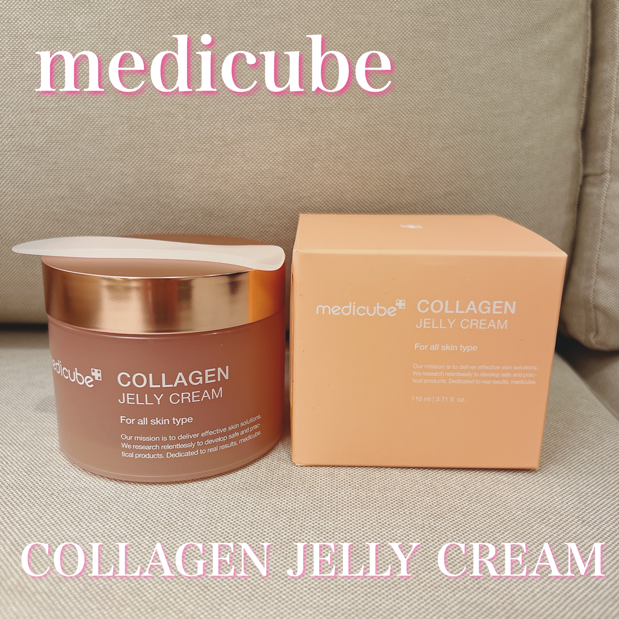 

メディキューブ様(@medicube_japan )よりコラーゲンジェリークリームを頂きました🩷

開けて驚きのピンク色のジェリーは凍結乾燥を経たリアルコラーゲン配合でもっちりぷるぷる高密着！

このピンク色は人工色素不使用らしく、3