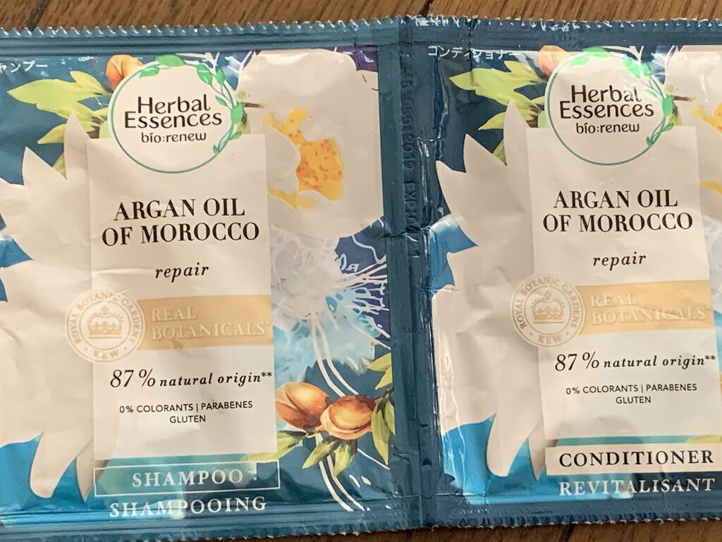 ビオリニュー モロッカンオイル シャンプー／コンディショナー/ハーバルエッセンス/市販シャンプーを使ったクチコミ（1枚目）