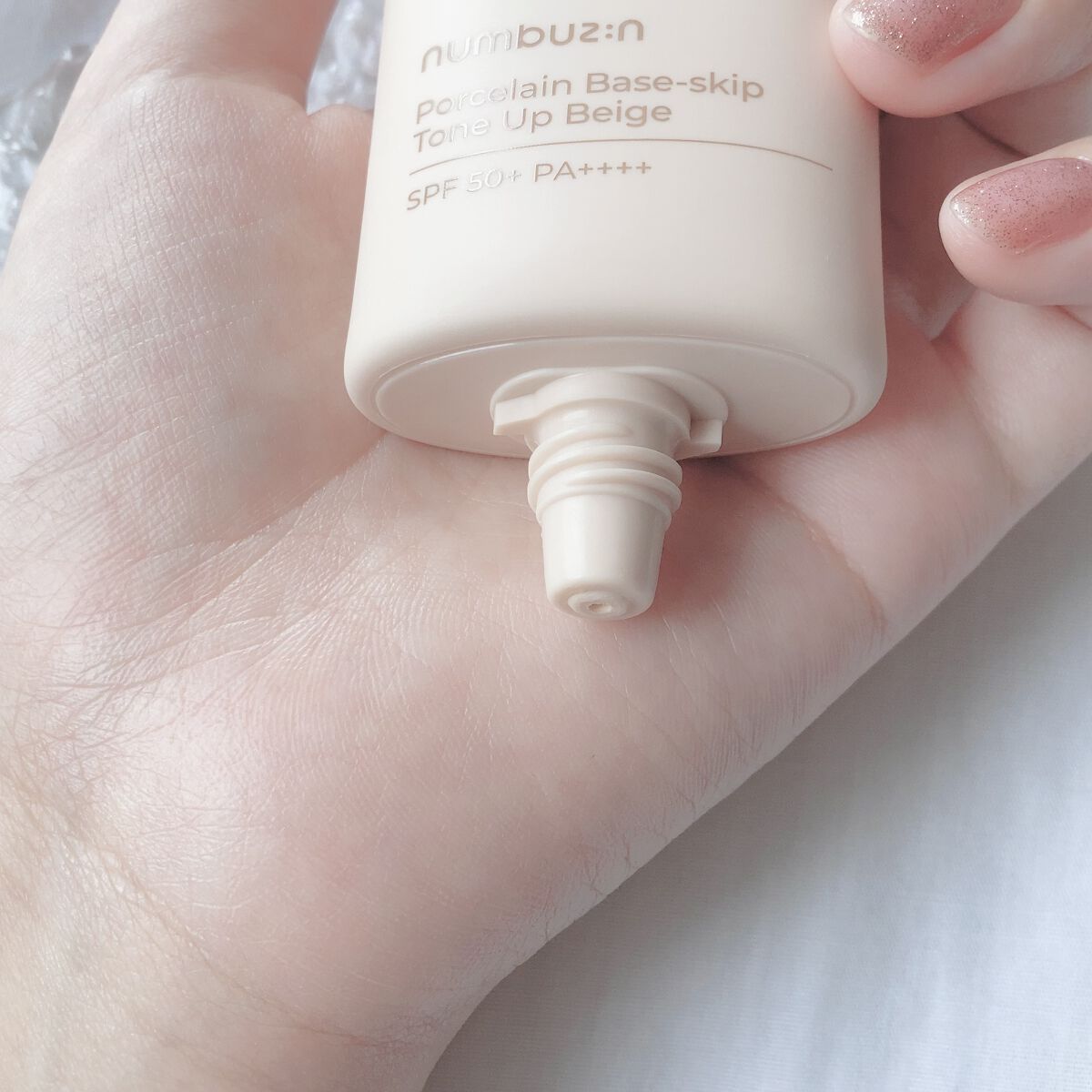 3番 ノーファンデ陶器肌トーンアップクリーム/numbuzin/化粧下地を使ったクチコミ（3枚目）
