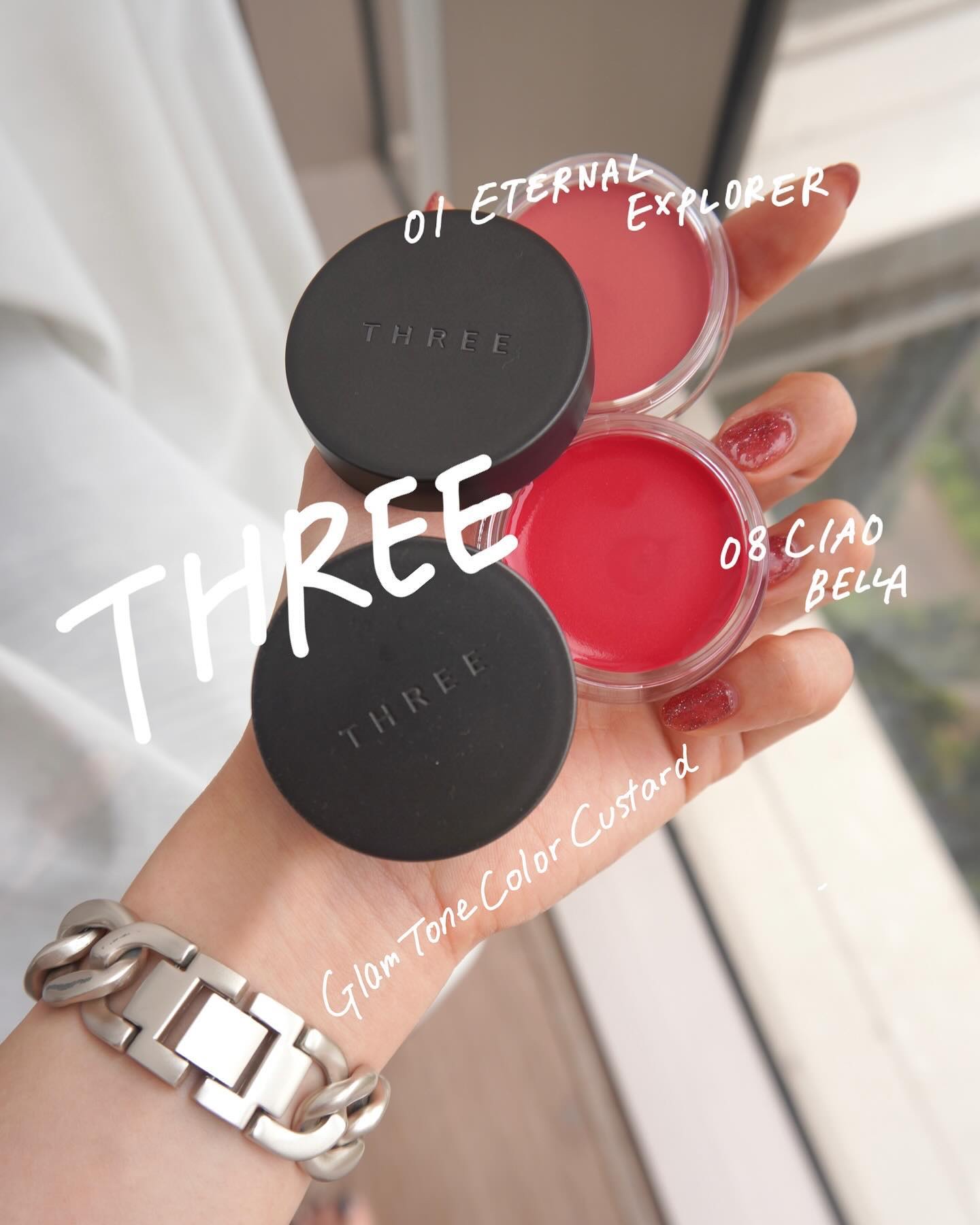 THREE グラムトーンカラーカスタード 08 CIAO BELLA/THREE/ジェル・クリームチークを使ったクチコミ（1枚目）