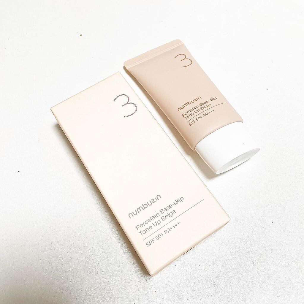 3番 ノーファンデ陶器肌トーンアップクリーム/numbuzin/化粧下地を使ったクチコミ(6枚目)