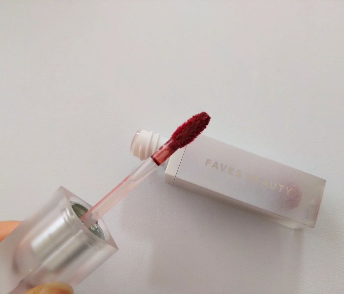 マイカラー ウォーターティント ローズマキアート/FAVES BEAUTY/リップティントを使ったクチコミ（2枚目）
