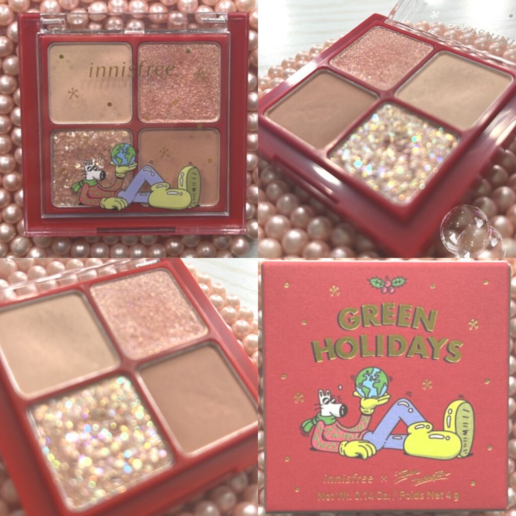 エアリー トゥインクル アイパレット 2021 Green Holidays Edition/innisfree/アイシャドウパレットを使ったクチコミ（1枚目）