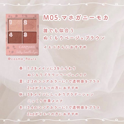 シルキースフレアイズ(マットタイプ)/キャンメイク/アイシャドウパレットを使ったクチコミ(4枚目)