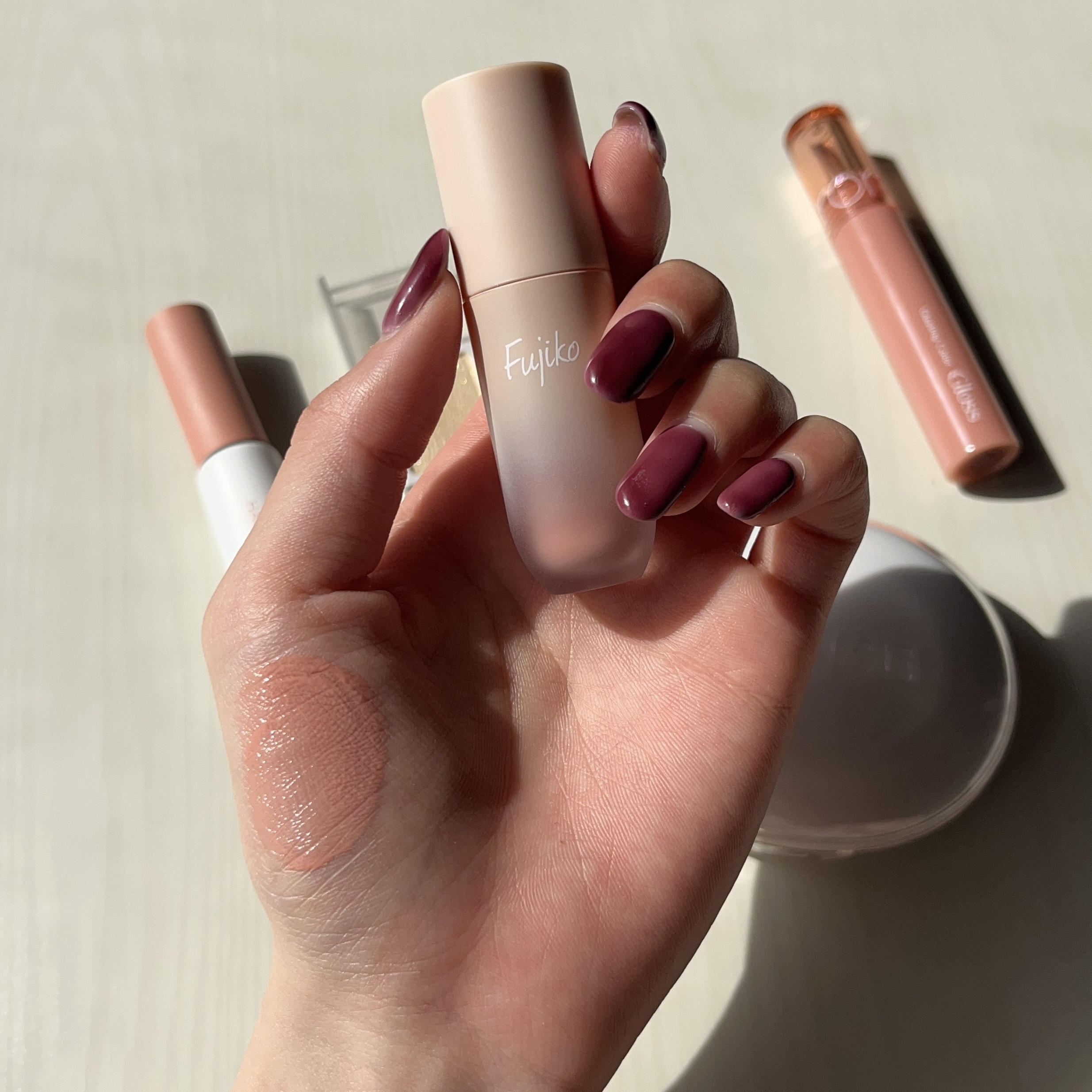 ⽔彩チーク 01 マイスイートピンク/Fujiko/リキッドチークを使ったクチコミ（2枚目）