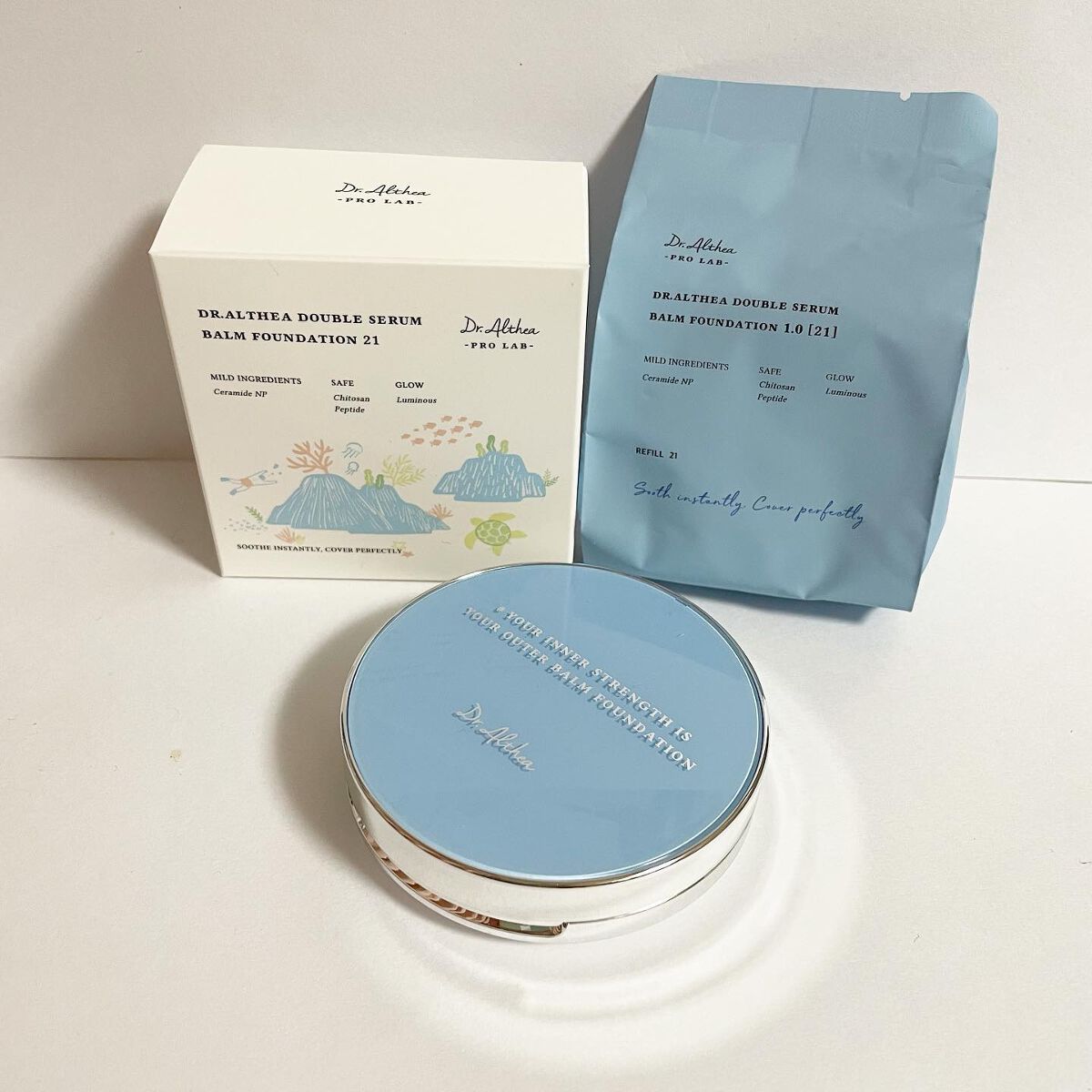 ダブル セラム バーム ファンデーション/Dr.Althea/クリーム・エマルジョンファンデーションを使ったクチコミ（2枚目）