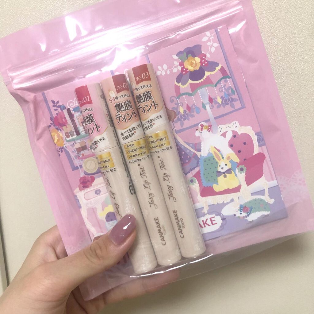 ジューシーリップティント/キャンメイク/口紅を使ったクチコミ（3枚目）