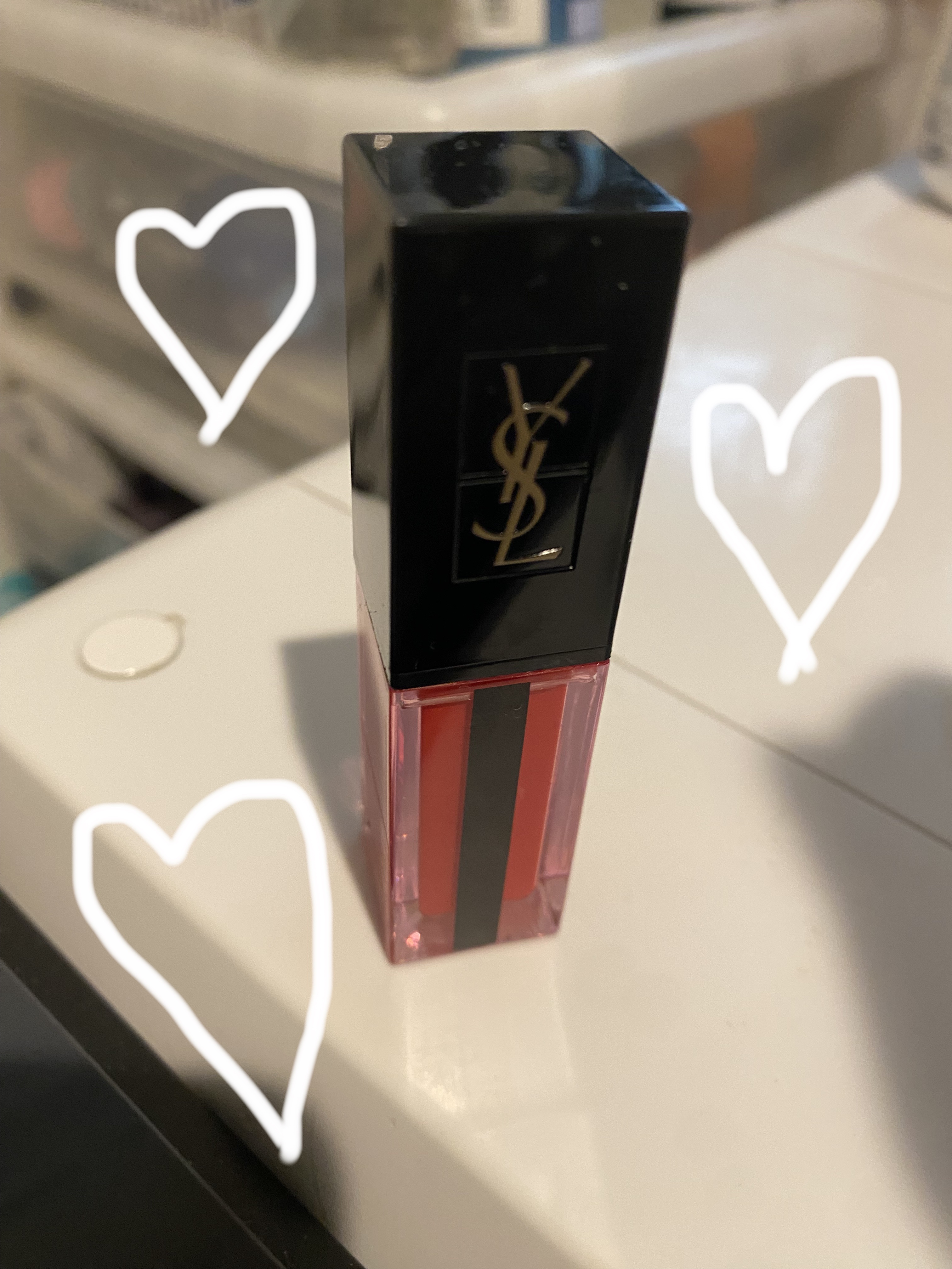 ルージュ ピュールクチュール ヴェルニ ウォーターステイン 612 ルージュ デルージュ/YVES SAINT LAURENT BEAUTE/口紅を使ったクチコミ（1枚目）