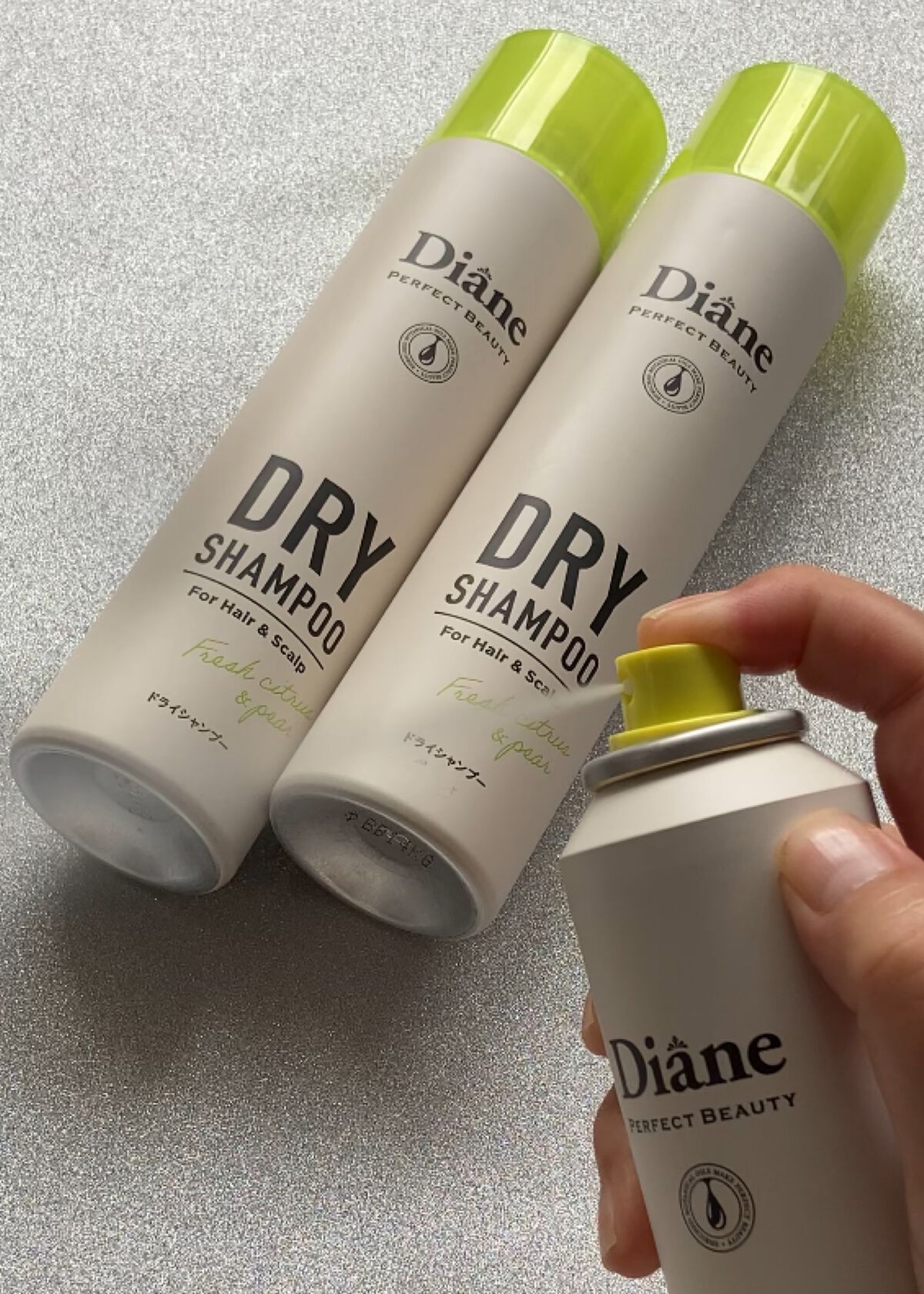 パーフェクトビューティードライシャンプー フレッシュシトラスペアの香り フレッシュシトラスペアの香り 95g/ダイアン/ドライシャンプーを使ったクチコミ（3枚目）