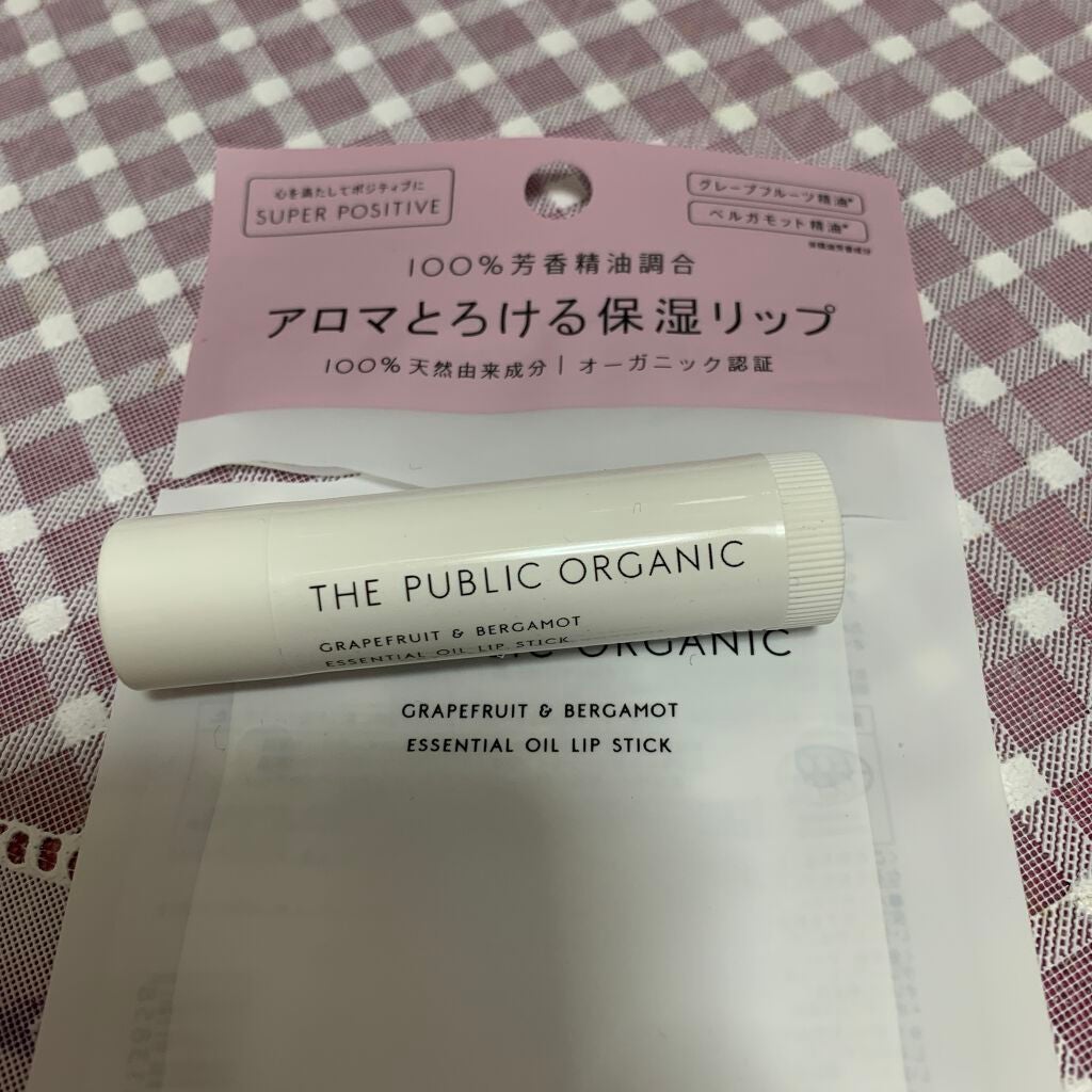 オーガニック認証 精油リップスティック スーパーポジティブ ライズ/THE PUBLIC ORGANIC/リップクリームを使ったクチコミ(1枚目)