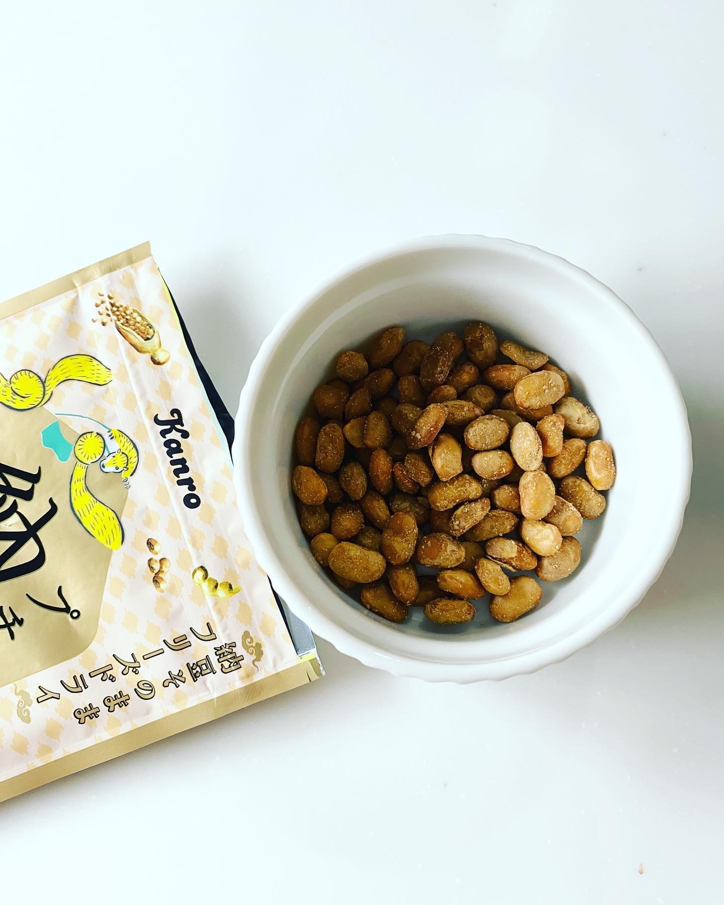 カンロ プチポリ納豆スナックのクチコミ「パッケージがめちゃ可愛♡
鳥獣略画は軽やかなお菓子かろやかしに
ぴったり。

そのままぽりぽり.....」（2枚目）