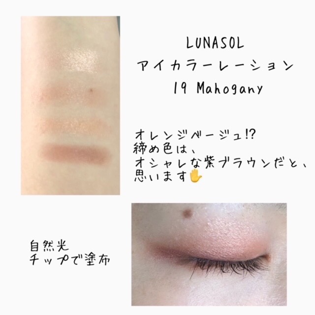 アイカラーレーション 19 Mahogany/LUNASOL/アイシャドウパレットを使ったクチコミ（2枚目）