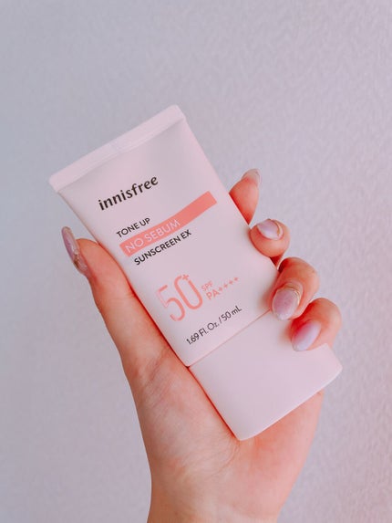 トーンアップ ノーセバム サンスクリーン SPF50+ PA++++/innisfree/日焼け止めクリームを使ったクチコミ(3枚目)