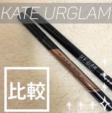 KATE ダブルラインエキスパート
DAISO UR GLAM　SLIM SKETCH LIQUID EYEBROW（リキッドアイブロウ）

こちらの似た２つの比較レビューです！
URGRAMはリキッド