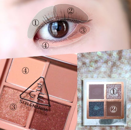 3CE ミニ マルチアイカラーパレット サイドバイサイド (3CE ミニ マルチアイカラーパレット D)/3CE/アイシャドウパレットを使ったクチコミ(2枚目)